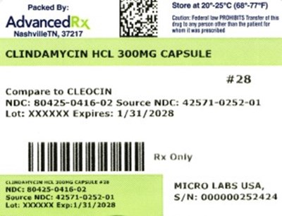 Clindamycin HCl 300mg #28 (Clindamycin HCl 300mg 80425 0416 02)